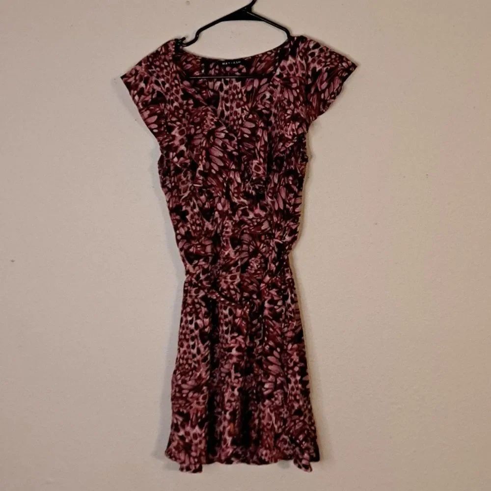Max + Ash Faux wrap belted dress ruffle dress size medium